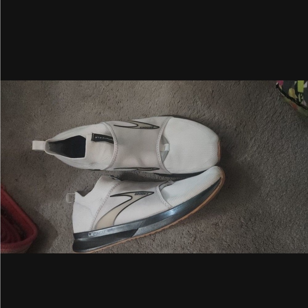 Sleek White and Black Athletic Shoes